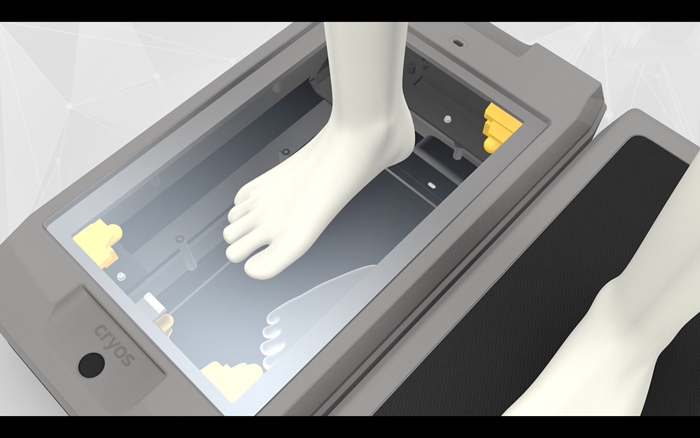 根據3d掃描儀原理創造帶Fuel3D技術的足部掃描儀CryoScan3D