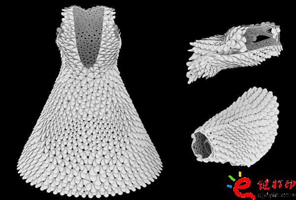 3d打印服裝 升級(jí)2.0版3D打印Kinematic Petals連衣裙誕生_3D打印服務(wù)公司