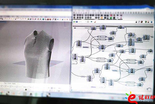 3d打印在時裝(衣服/服裝)上的應用--3d打印設計TUP材料針織背心